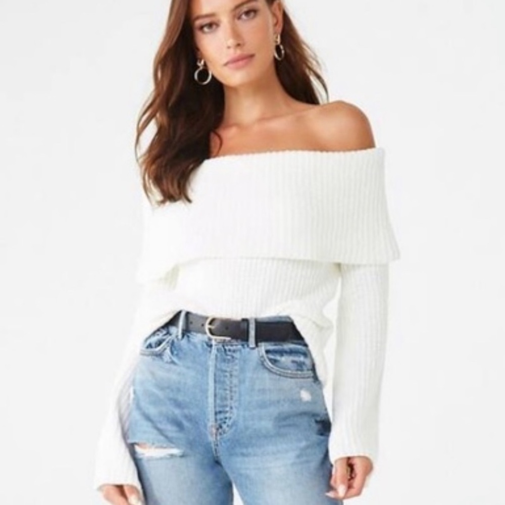 White Cropped Sweater